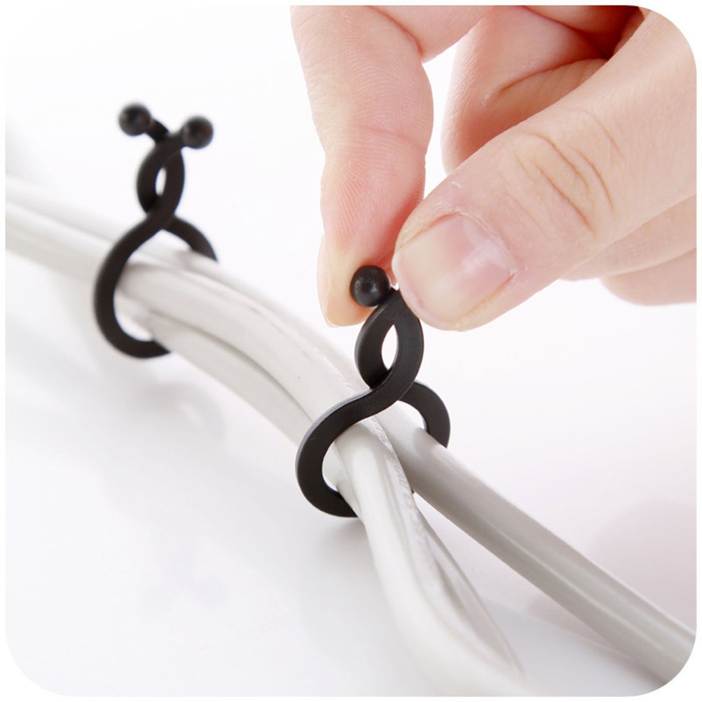 100 Pcs Desktop Fixed Data Cable Clips Organizer Wire Management Cord
