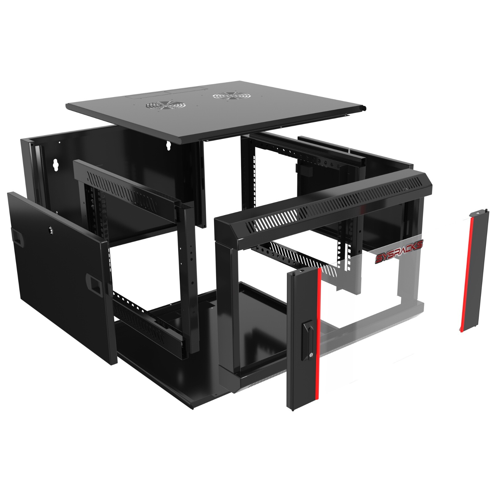 Sysracks - 9U Network Rack Wall Mount - Locking Server Cabinet – 24-Inch Depth -