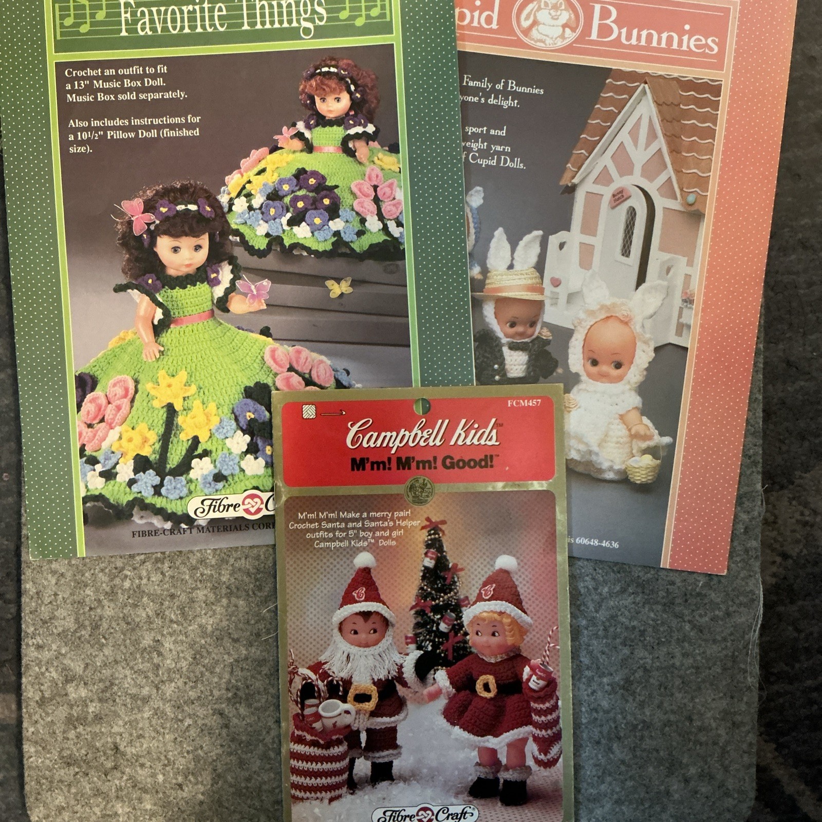 Crochet Doll Pattern Lot If 3 Fiber Craft Crochet Booklets