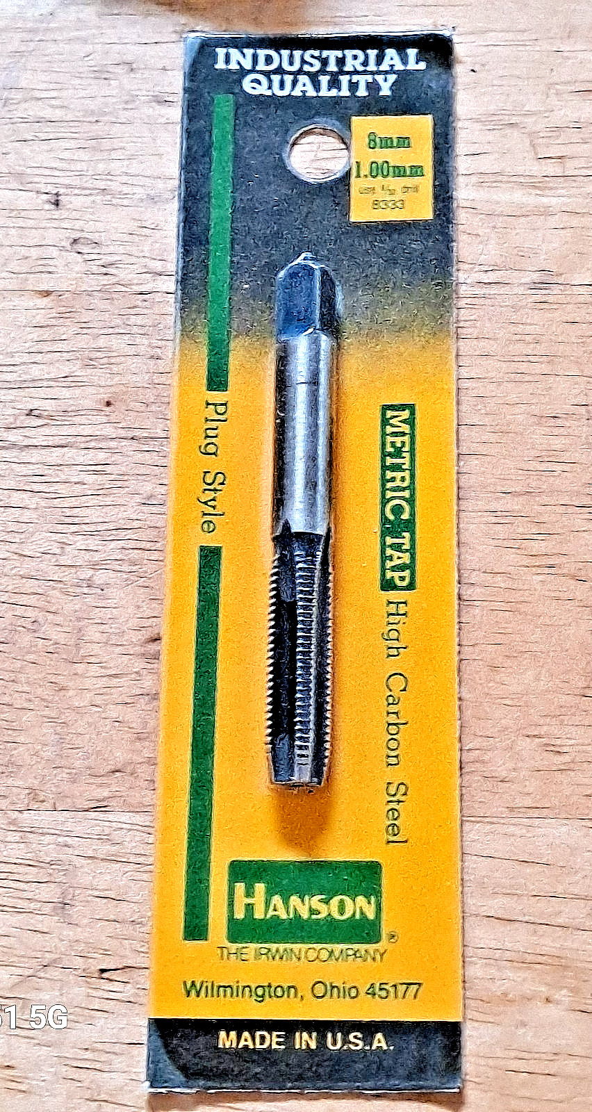 Irwin Hanson 8 mm - 1.00 mm 8333 High Carbon Steel Metric Plug Tap NEW FREE SHIP
