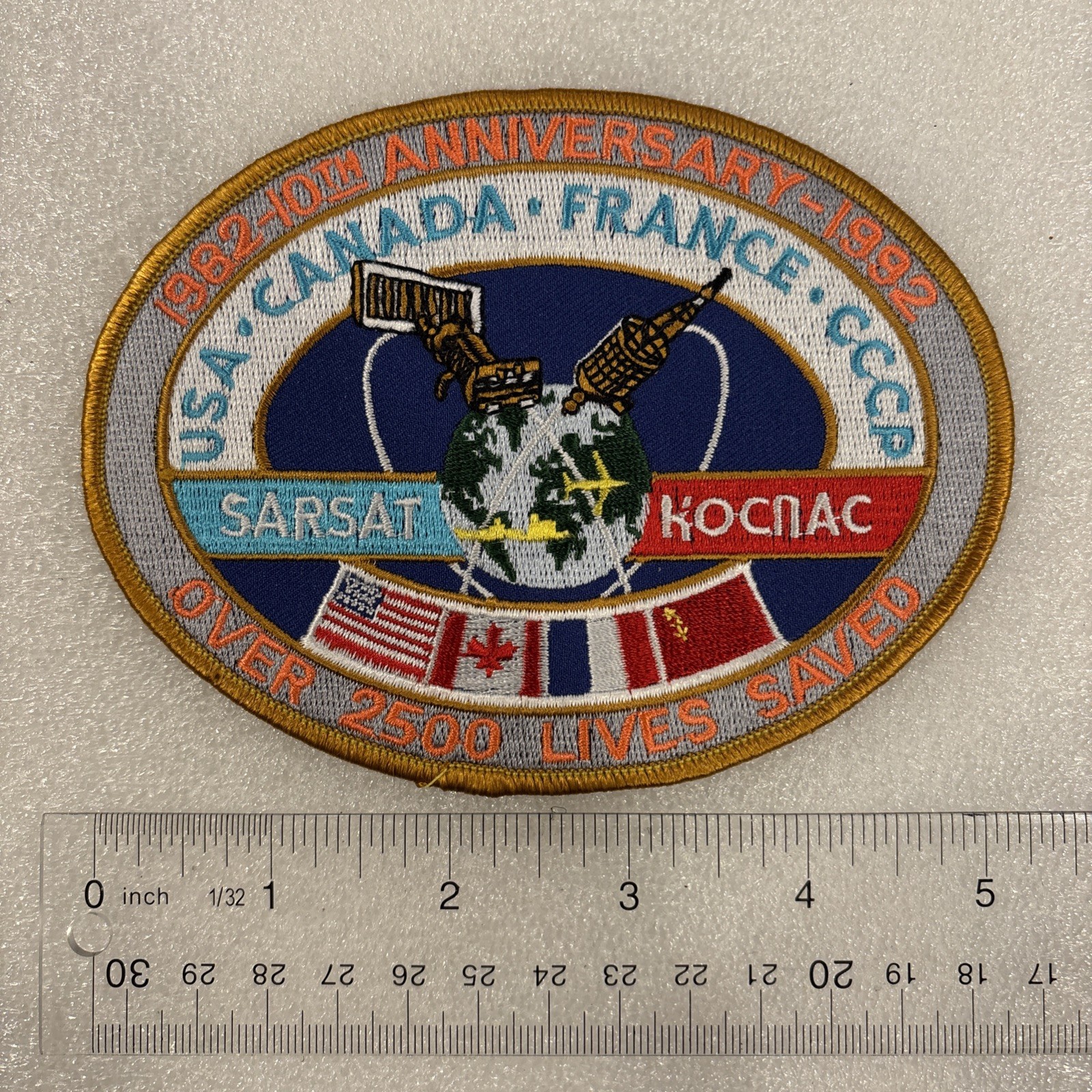 COSPAS-SARSAT 10th Anniversary (1982–1992) patch
