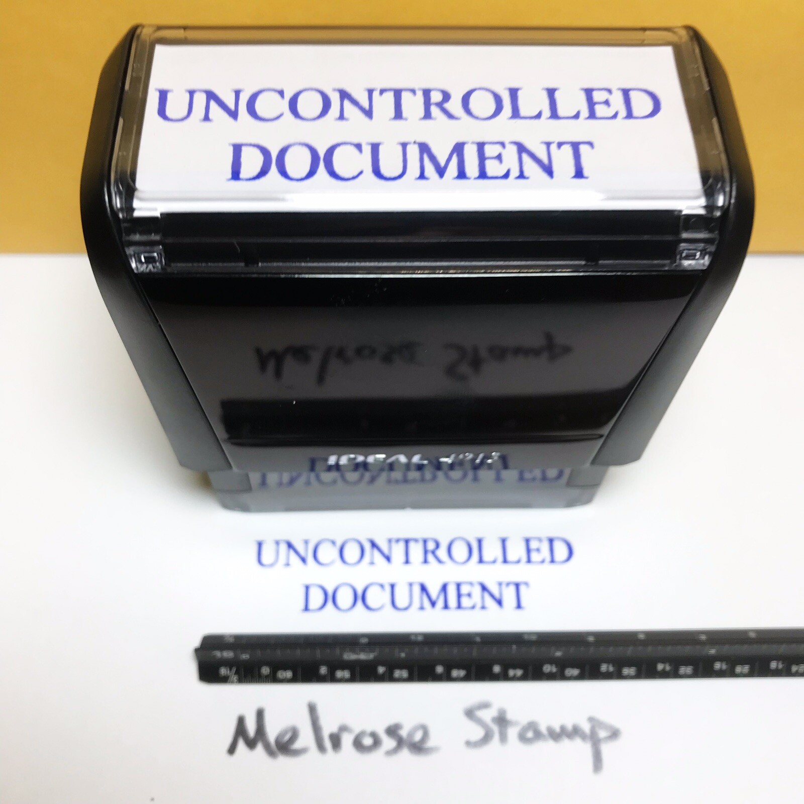 Uncontrolled Document Rubber Stamp Blue Ink Self Inking Ideal 4913