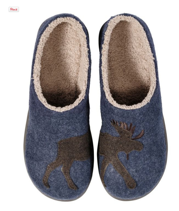 L.L.Bean Men's Daybreak Slippers - Night Moose (NEW)
