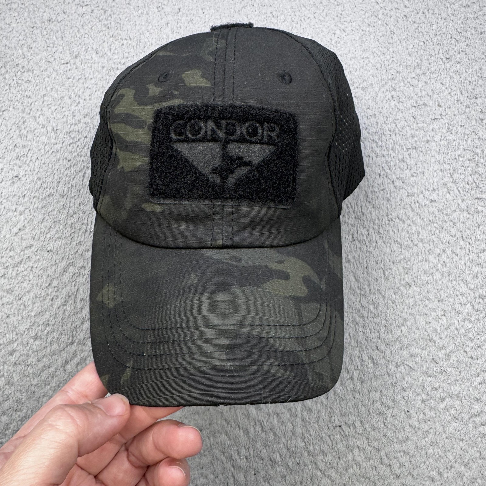 Condor Tactical Mesh Back Adjustable Cap Multicam Black Patch Mens One Size Hat