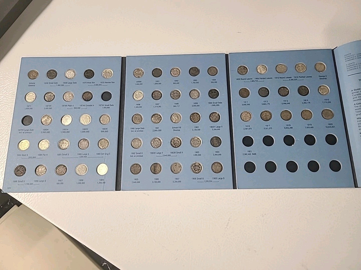 Canada 5 Cent Silver Whitman Book 64 Coins Near Complete