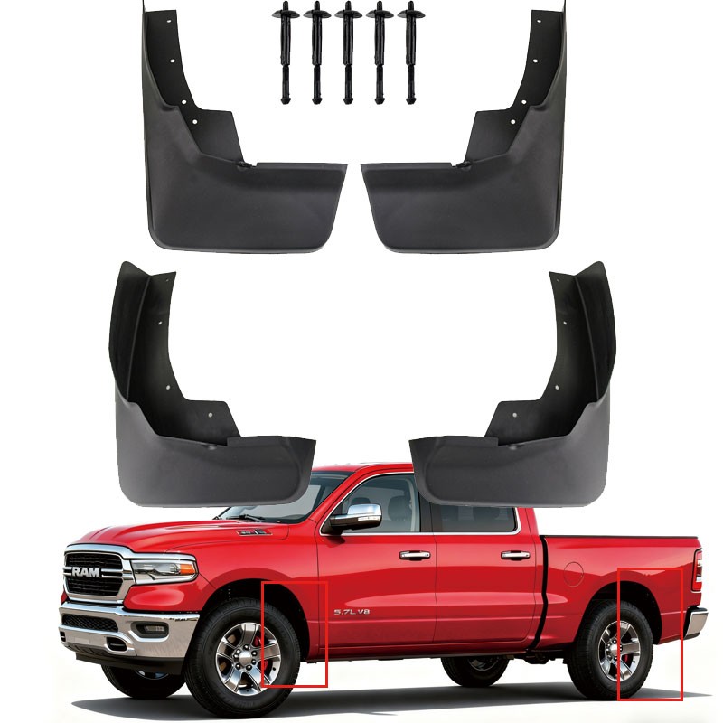 Mud Guards Splash Mud Flaps for RAM 1500 RAM 2500 RAM 3500 2019-2024 4 pcs