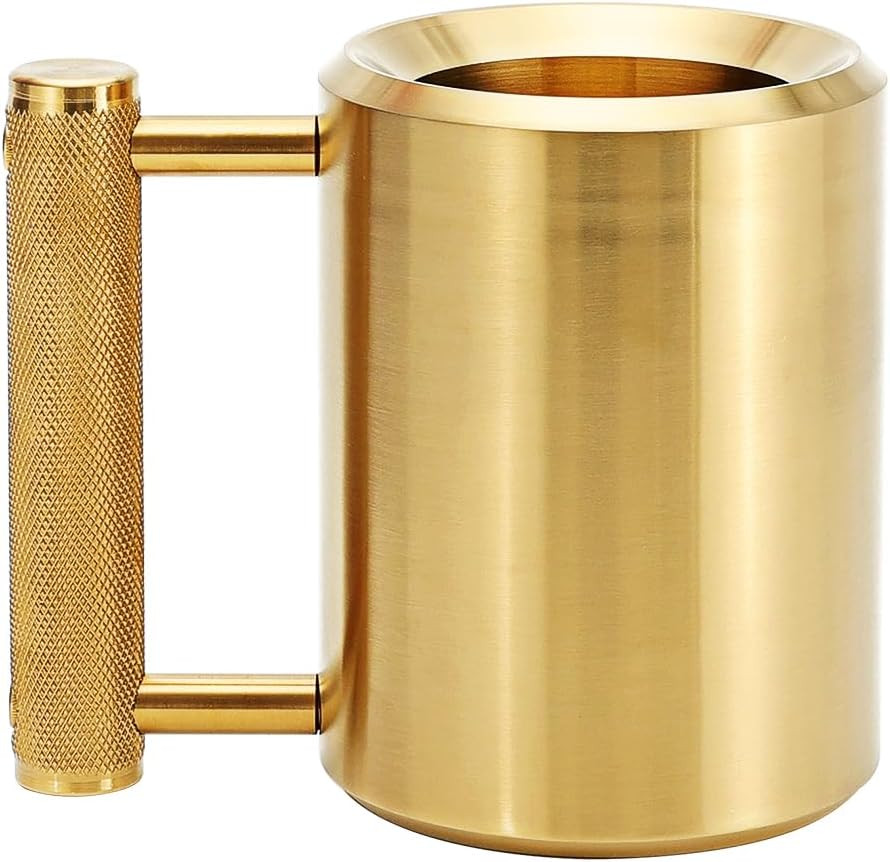 Gold Stainless Steel 10oz Dumbbell - 18LB/8KG Heavy Mug for Home Gym Fitness