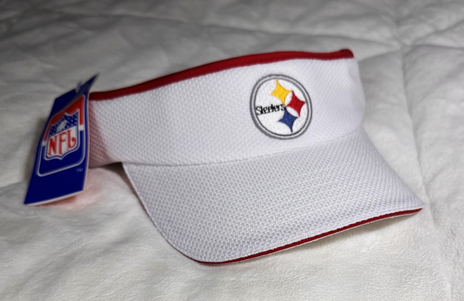 Pittsburgh Stealers White with Red Trim visor