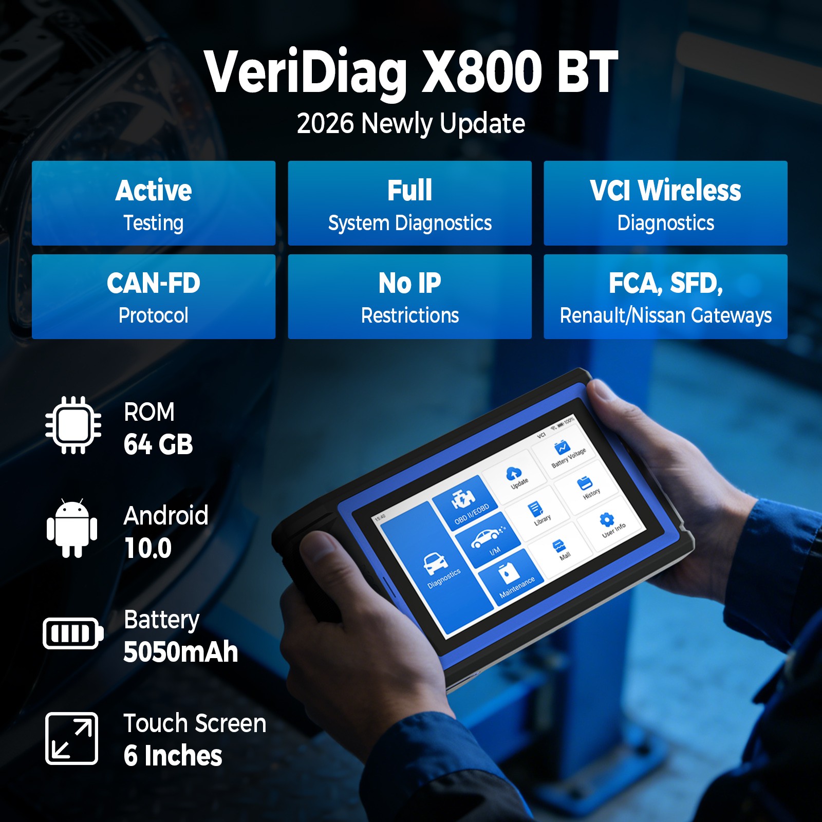 2026 TOPDON VeriDiag X800BT OBD2 Scanner Bidirectional All System Tool 34+ Reset