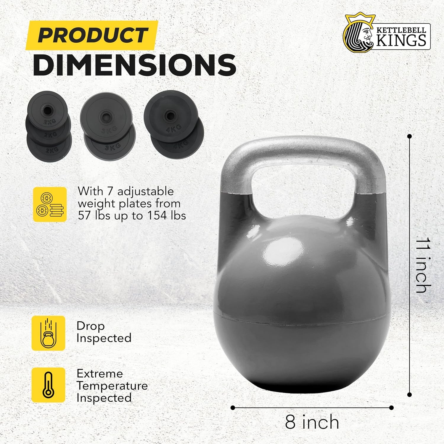 Kettlebell Kings Adjustable Kettlebell Set, 26-70 lb - Strength Training Kettleb