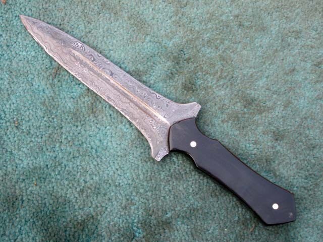 Handmade Damascus Dagger Knife – Double Edge Blade Dagger – Artisan Boot Knife