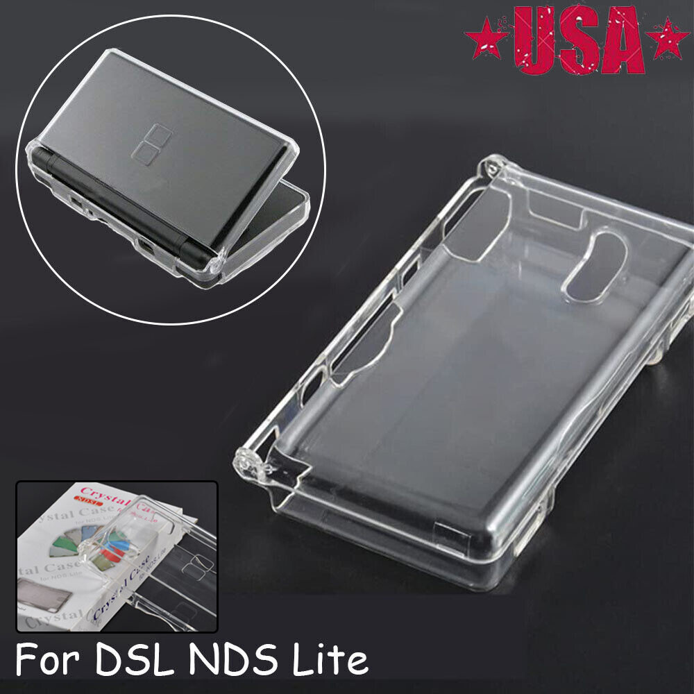 For Nintendo DSL NDS Lite NDSL Console Clear Crystal Hard Shell Case Cover