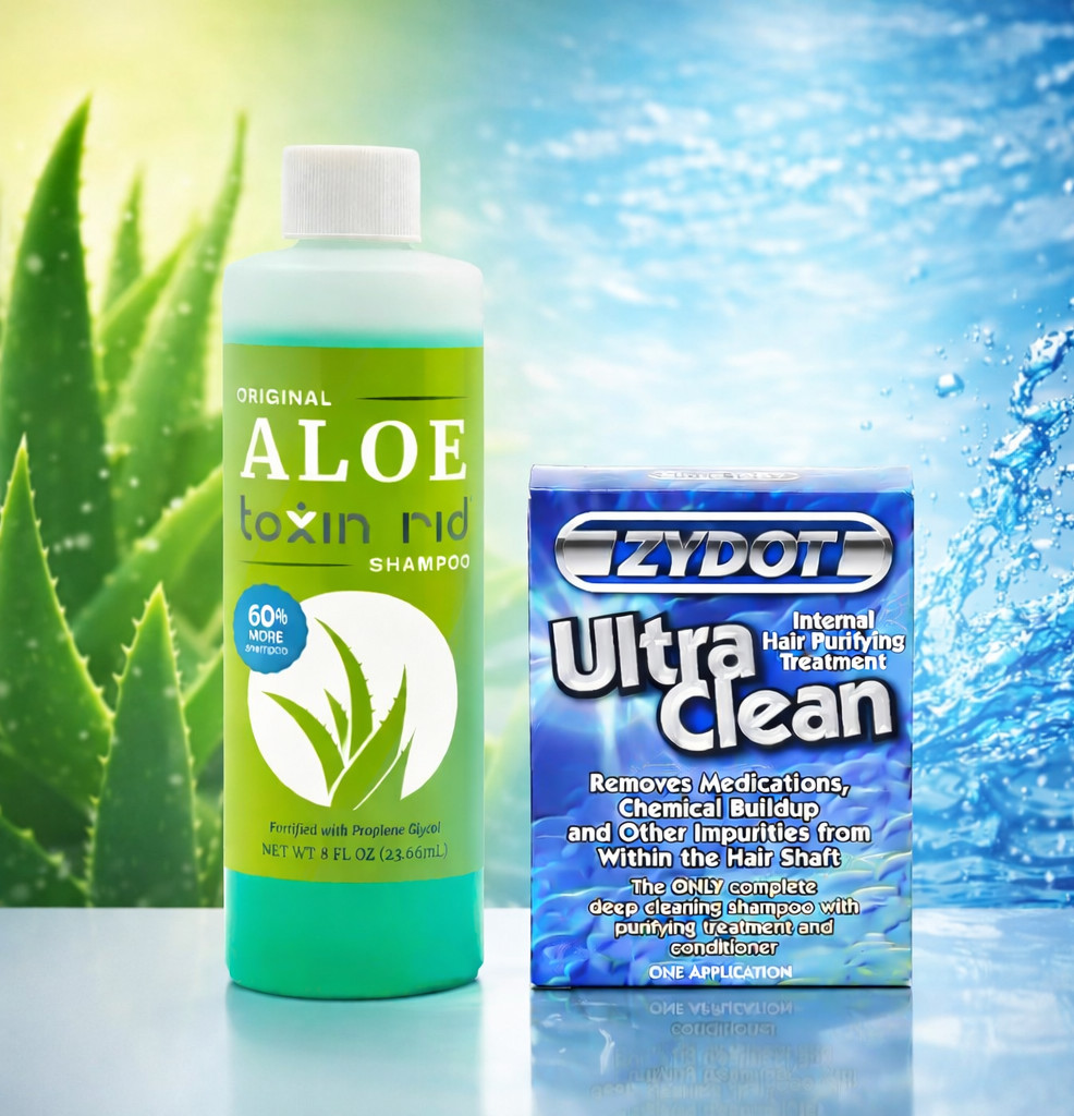 Original Aloe Toxin Rid Shampoo + Zydot Ultra Clean - For Hair Follicle Test