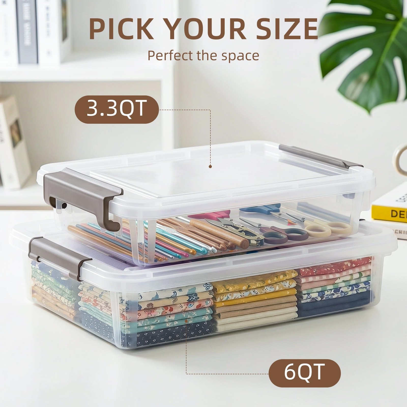 Citylife 3 PCS Plastic Storage Bins with Latching Lids Portable Project Case ...