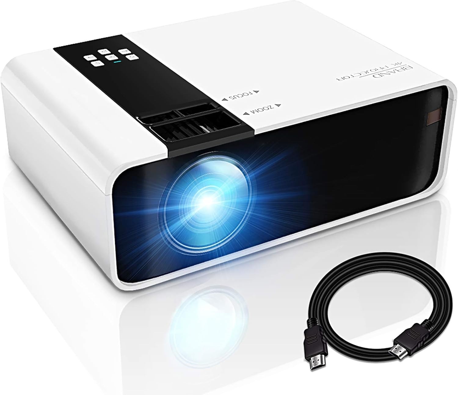Portable Mini Projector, 1080P HD Supported Portable Movie Projector with 45000