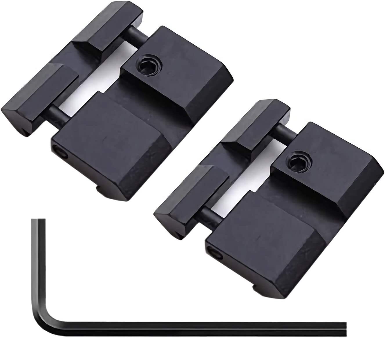 2 X Tactical 11mm to 20mm Picatinny  Scope Dovetail Rail Adapter Mount Base