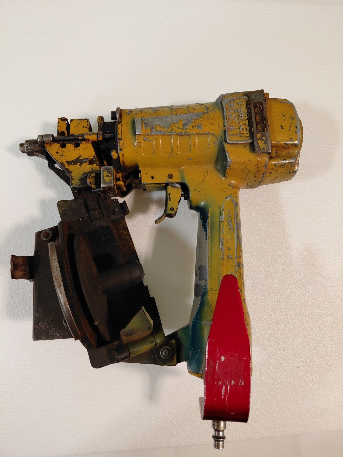 Vintage Heavy Porter Cable Coil Roofing Nailer Pneumatic Nail Gun RN175 Untested