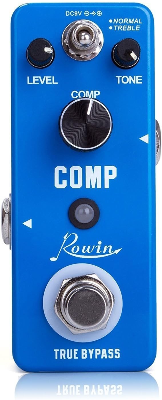 Compact Guitar Compressor Effects Pedal with True Bypass and LED Indicator