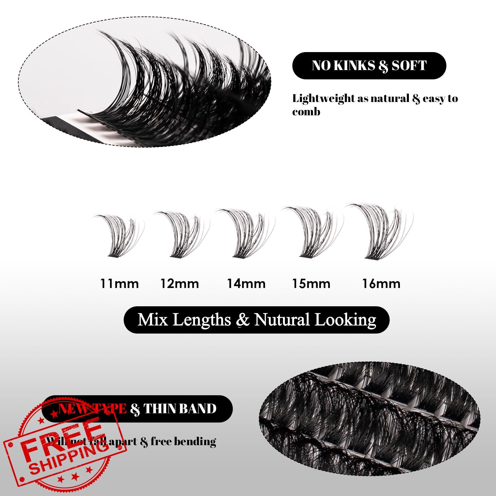Magnetic SL Lash Clusters 320pcs 40D 50D 100D No Glue