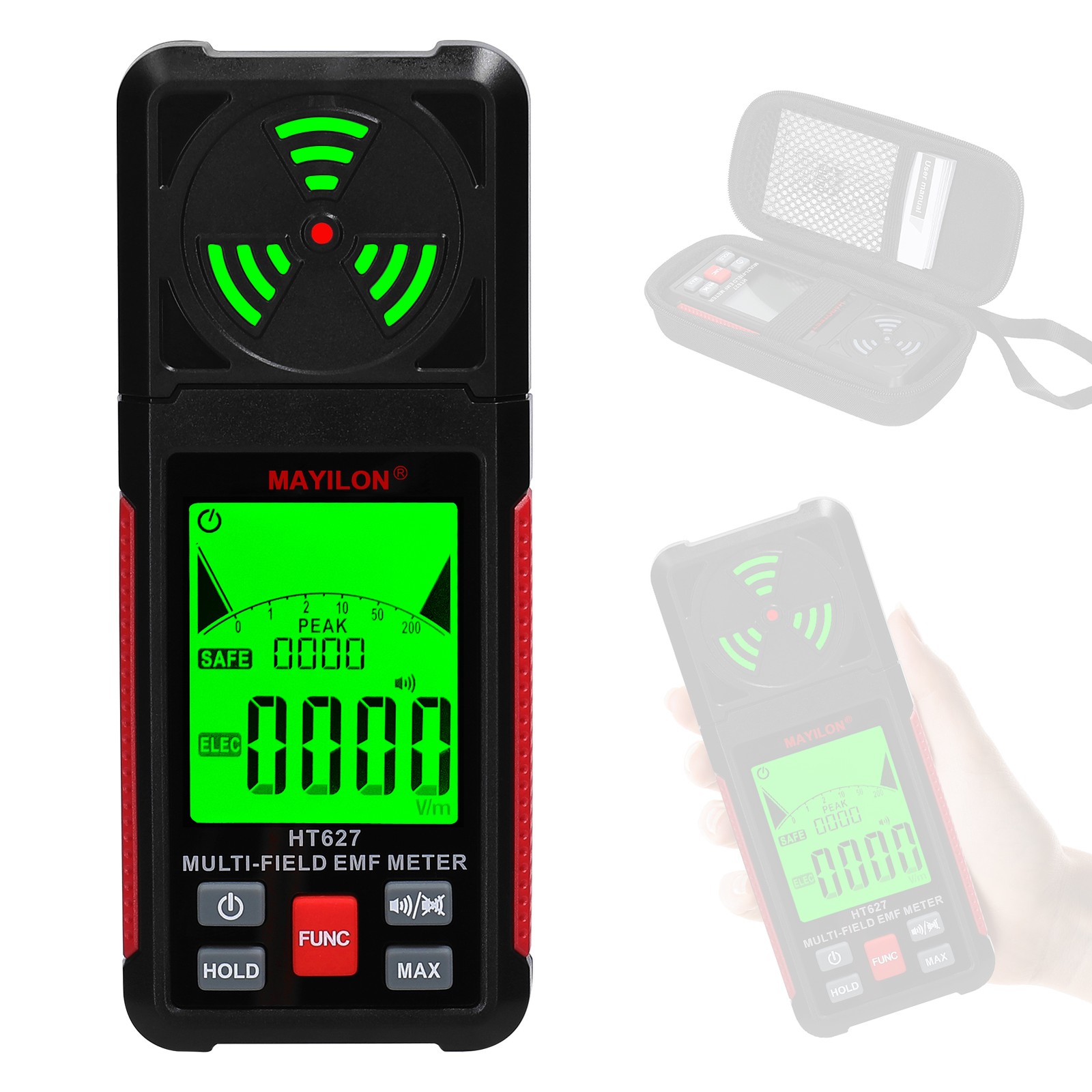 MAYILON Handheld EMF Meter Portable Electromagnetic Radiation Detector V1