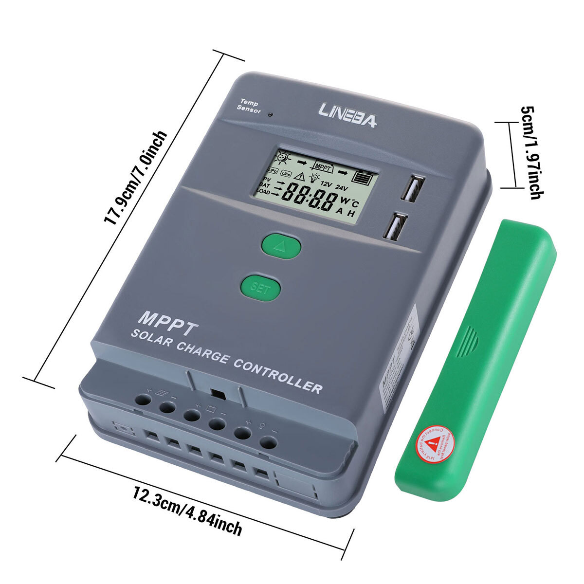 30A MPPT 12V 24V Solar Charge Controller with LCD Display Auto Regulator 2 USB