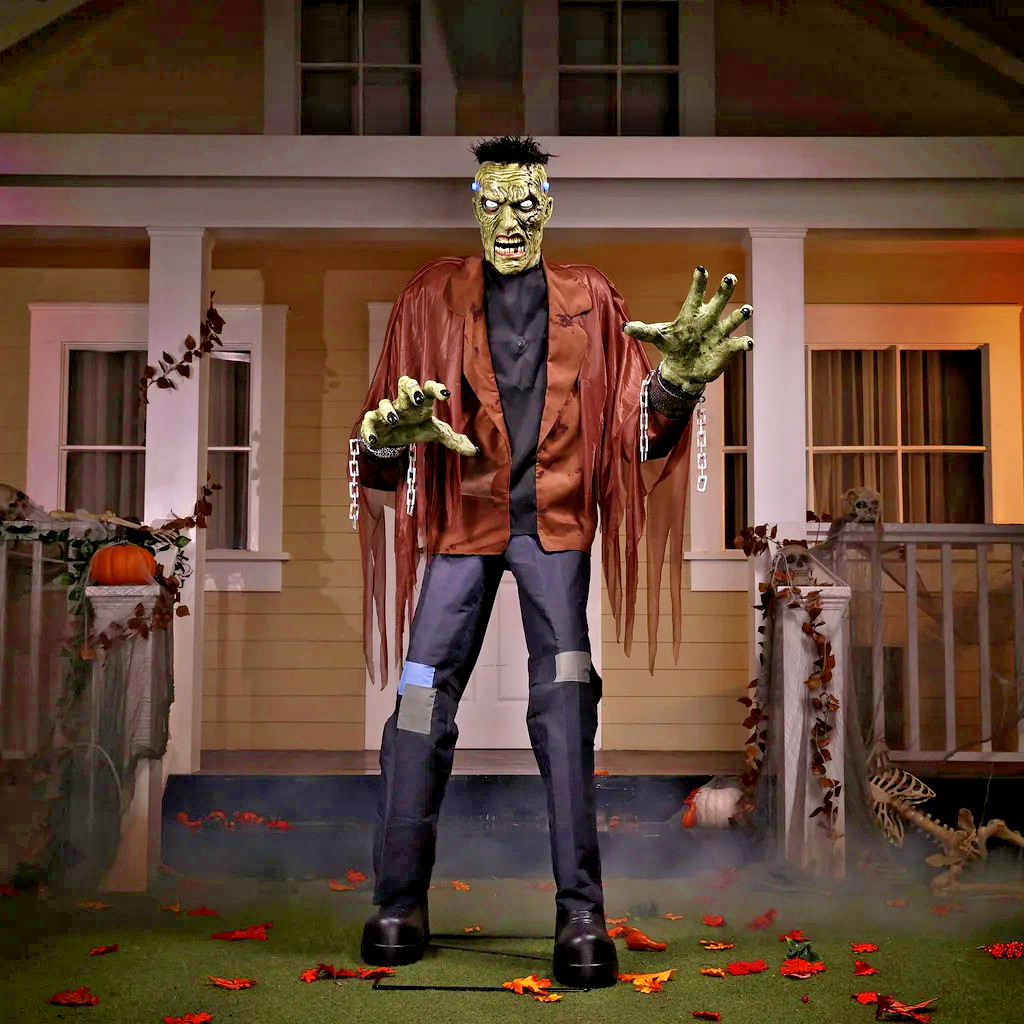 7.5Ft Animated Monster with LCD Eyes and Sound Halloween Animatronic Prop