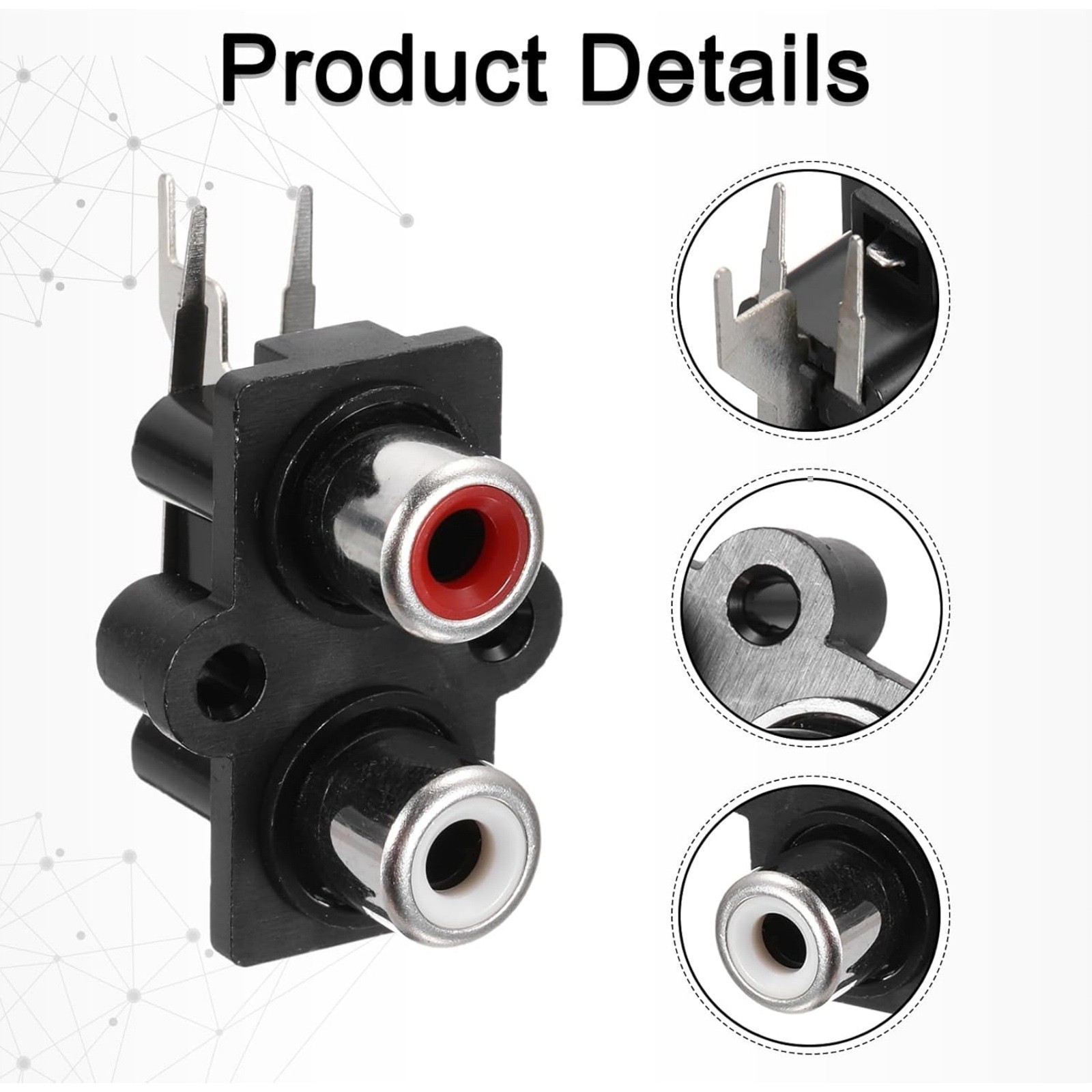 2PC RCA Female Socket Panel Mount Connector Accessory for Professional Audio Use