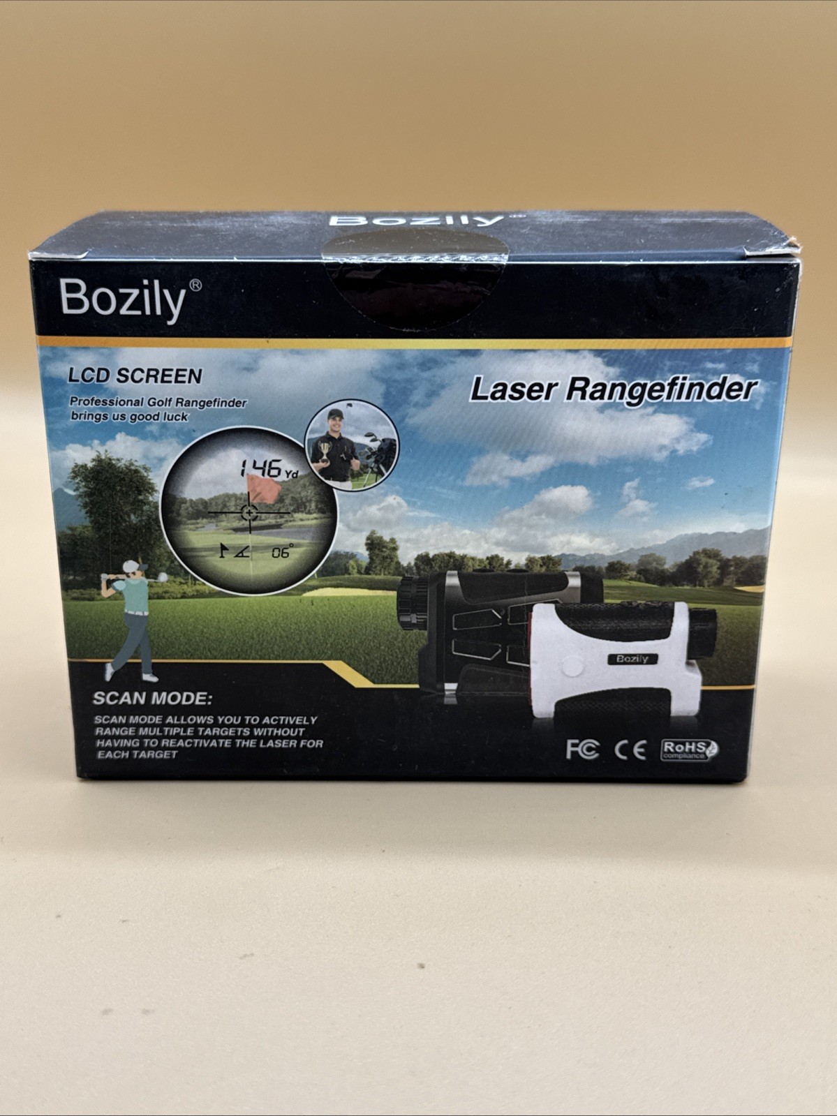 Bozily Laser Rangefinder 6x Magnification Golf 25mm LCD Screen