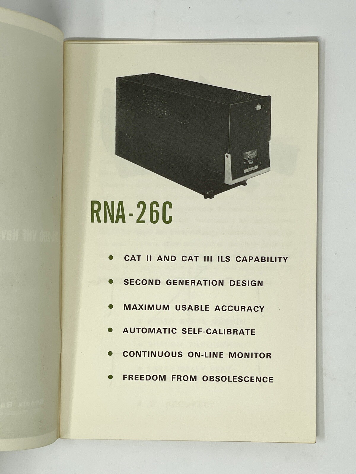 Vintage Bendix RNA-26C Navigation Receiver Promo Booklet