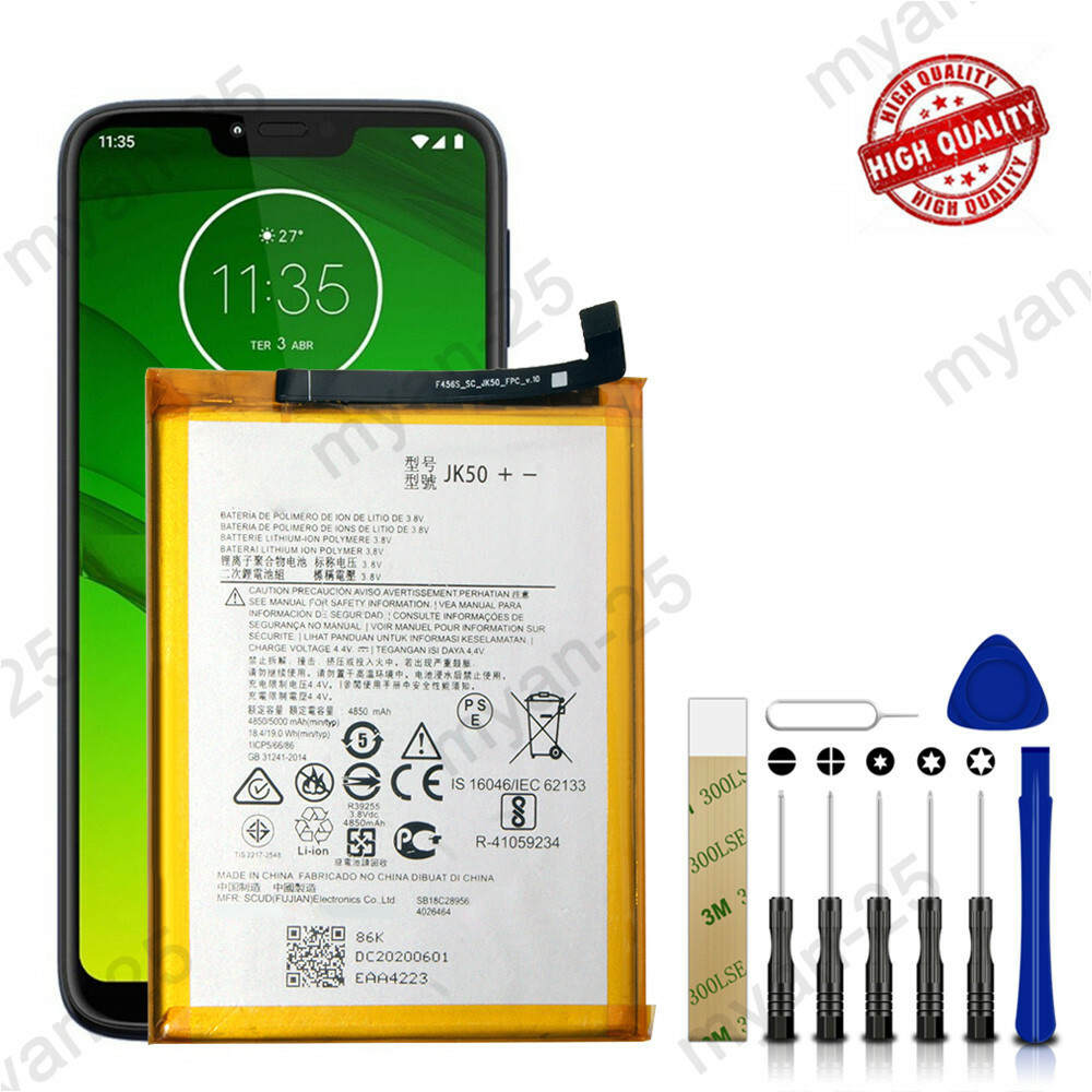 For Motorola One Fusion XT2073-2 JK50 Battery Replacement 4850mAh + Tool Kit