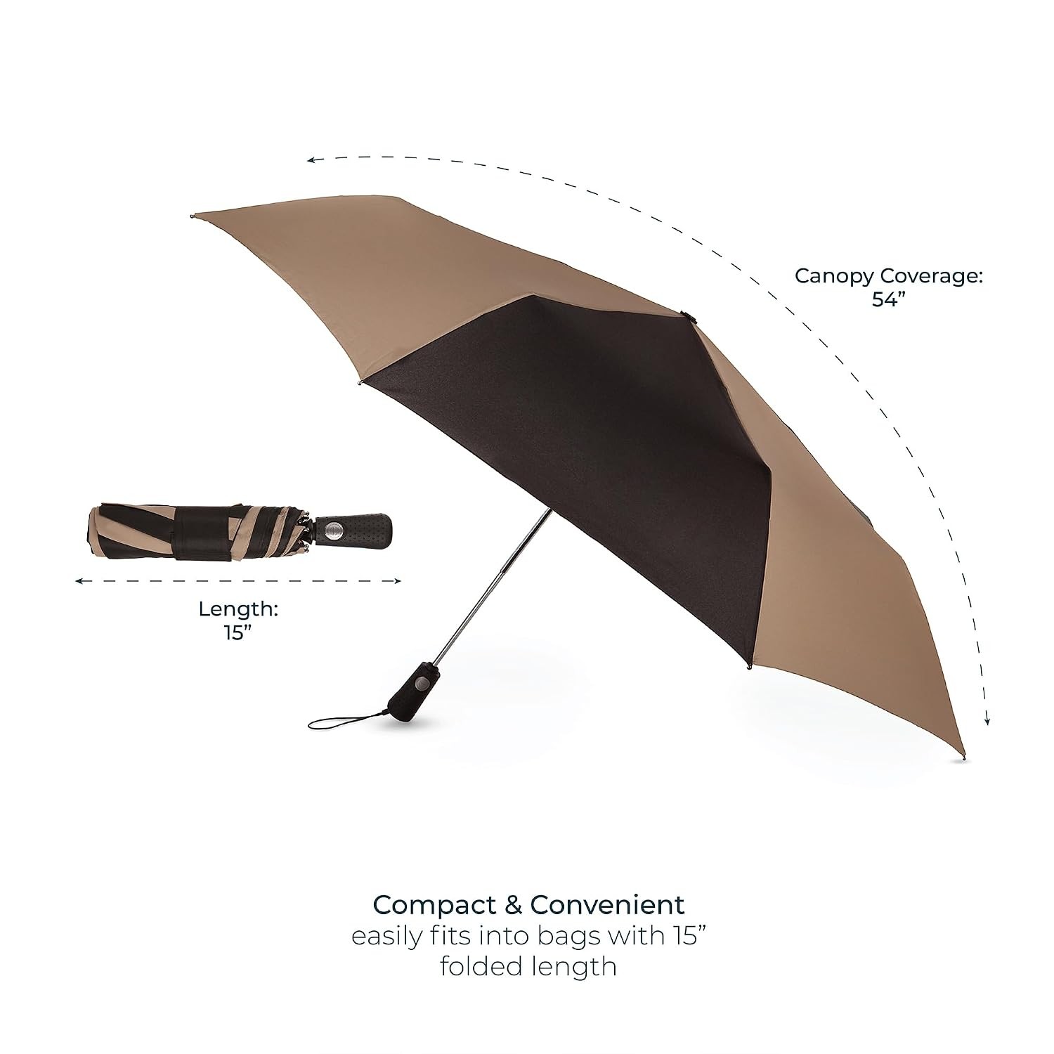 Windproof Auto Open Close Large Compact Golf Umbrella Waterproof UV Protected