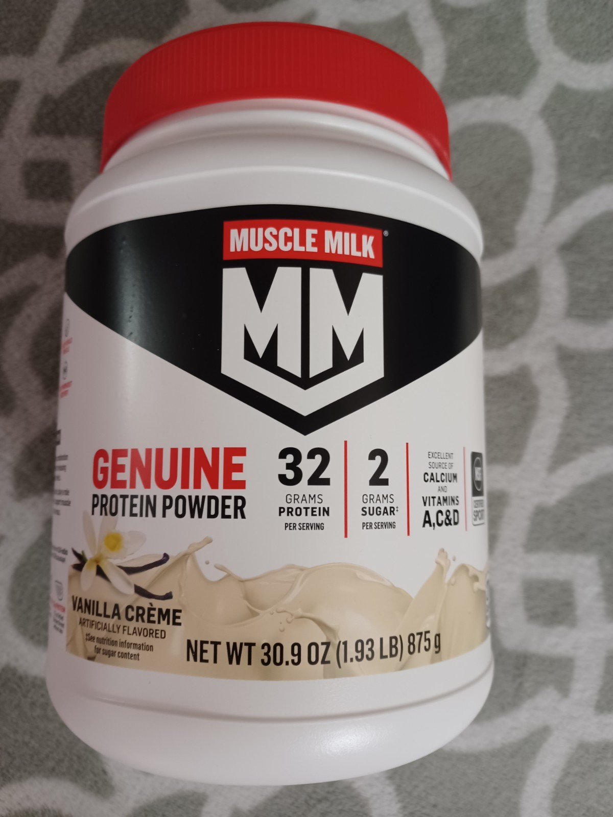 Muscle Milk Genuine Protein Powder, Vanilla Crème 30.9oz  BB: 09/26