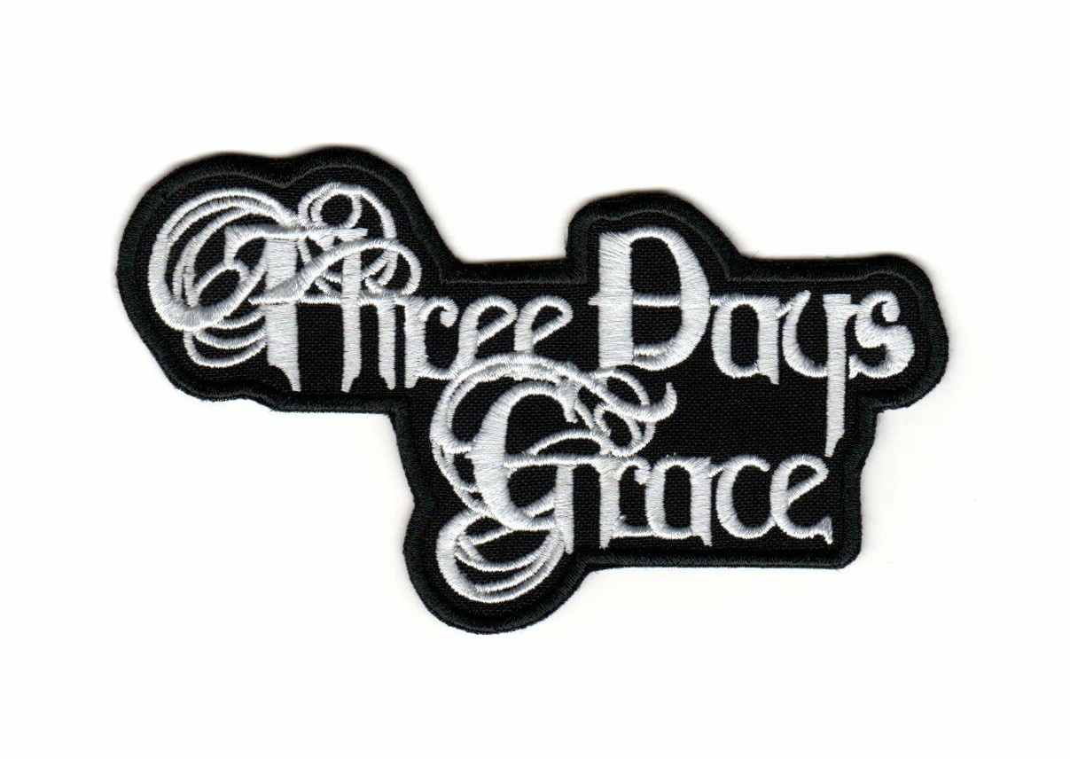 Three Days Grace Patch Embroidered Sew On Band White Logo Hard Rock Nu Metal