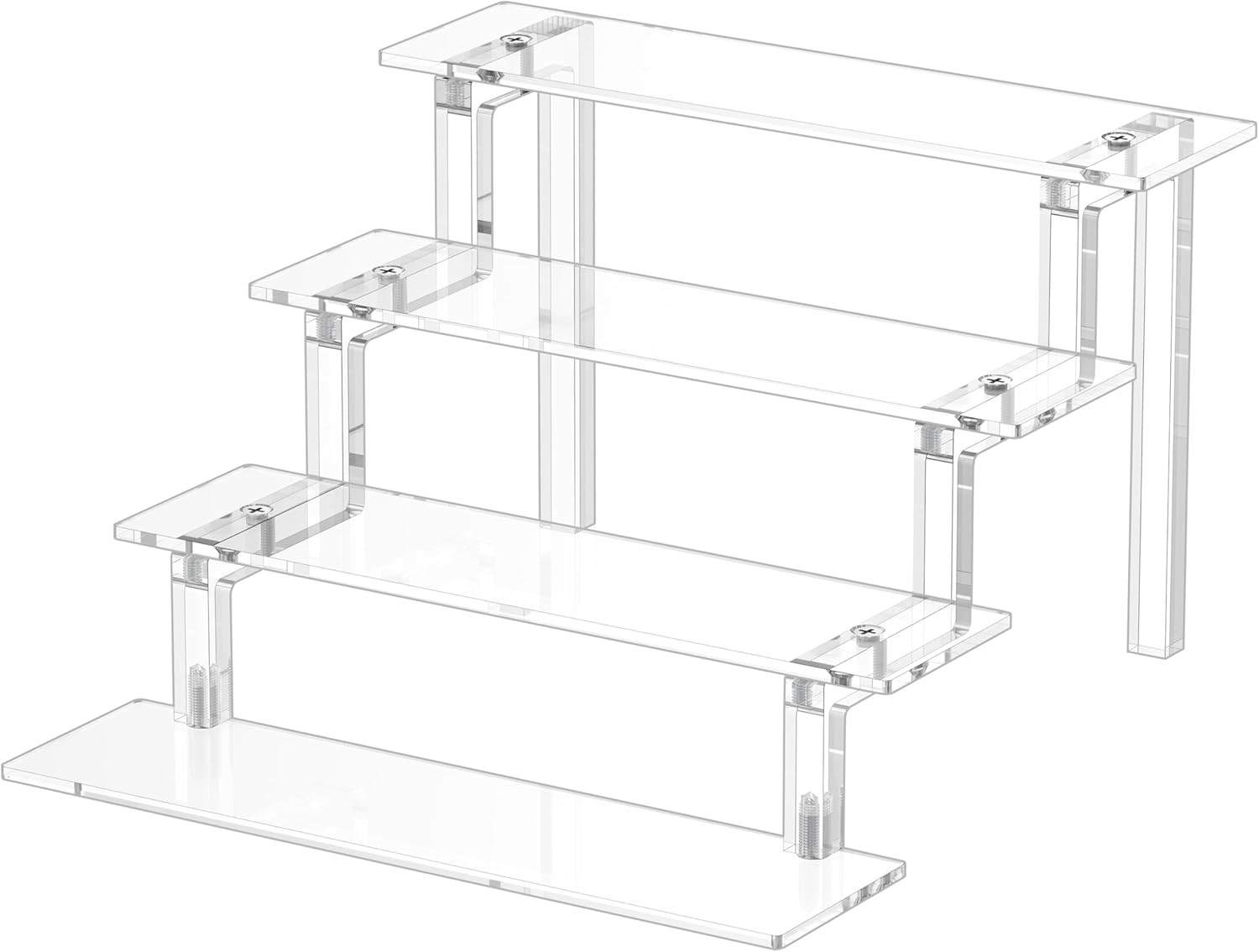 Acrylic Display Stand Riser, Perfume Stand Organizer 4 Tier, Holder Shelves Comp