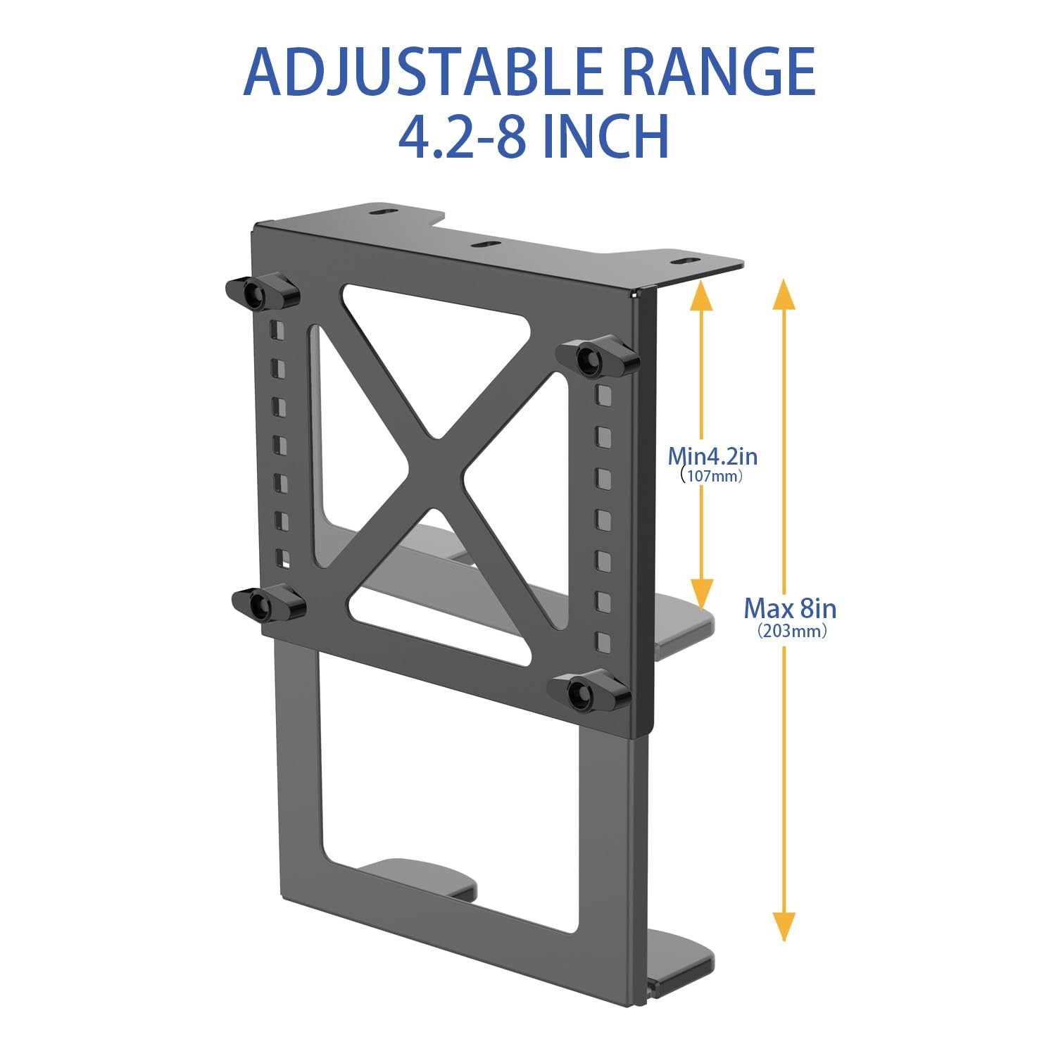 Adjustable Under Desk PC or NAS Mount Bracket Holder，Compatible with Desktop ...