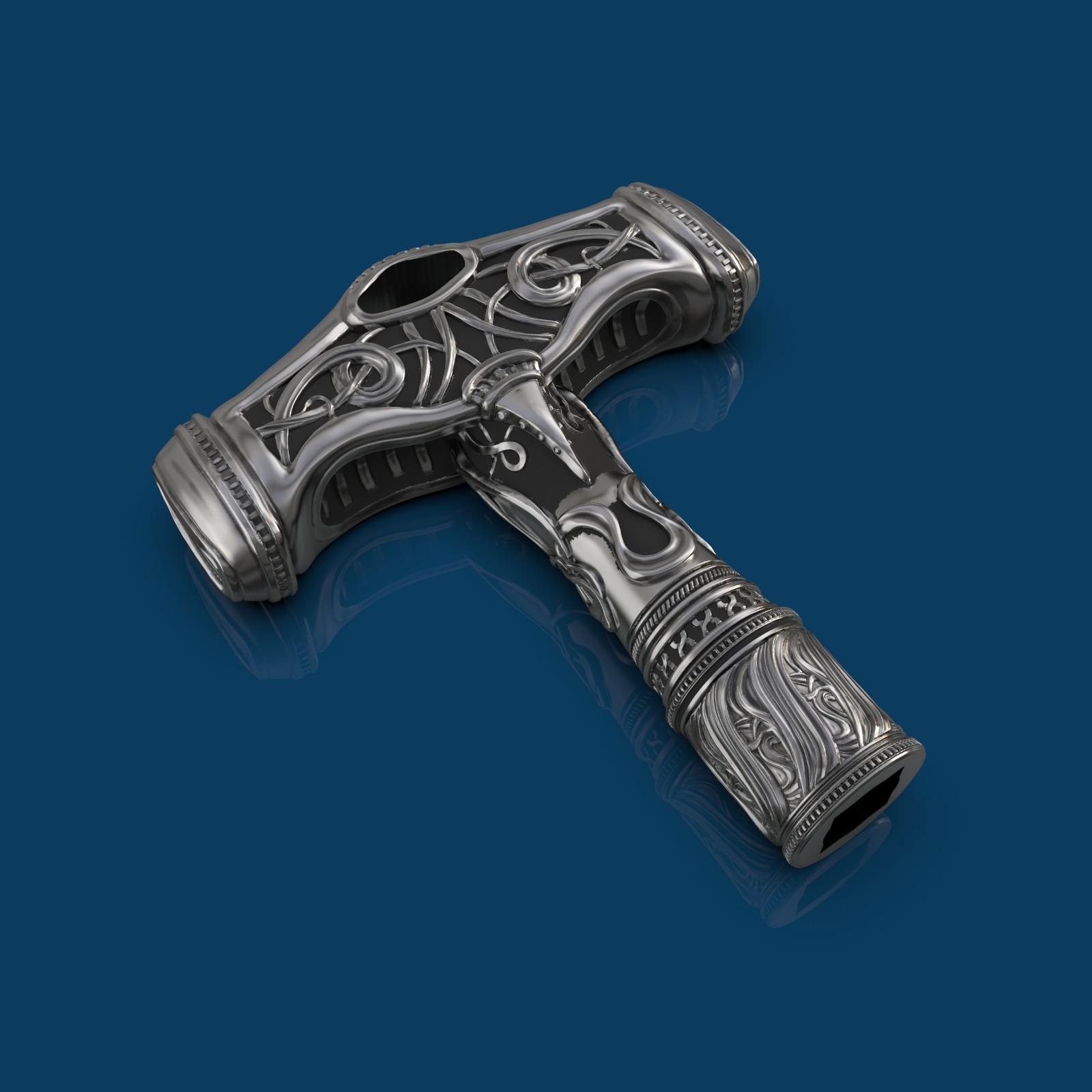 Mjolnir - Thor's Hammer - Solid White Bronze Drum Key