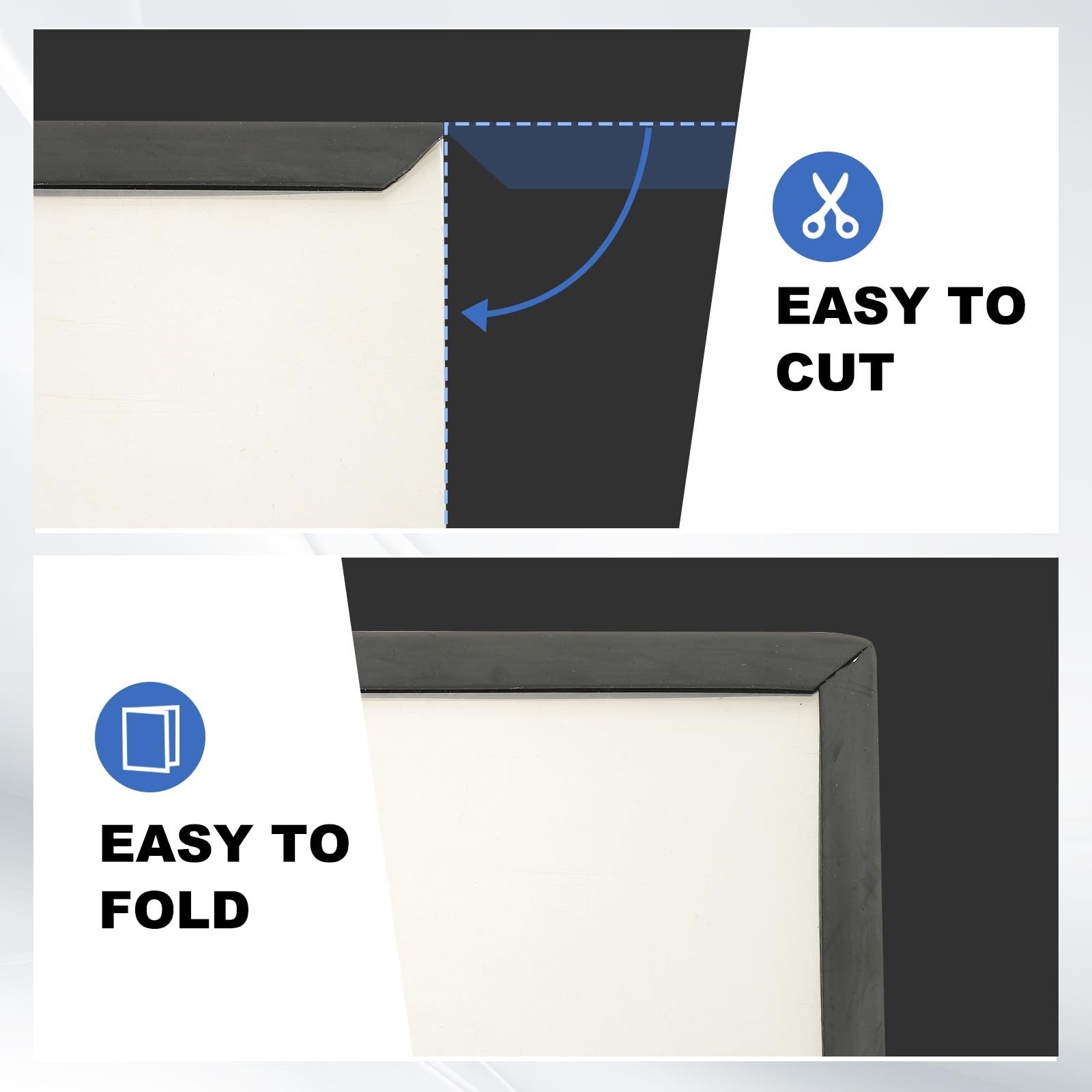5/32" Rubber Edge Trim, 10 ft Flexible U Channel Edge Guard Protector for She...