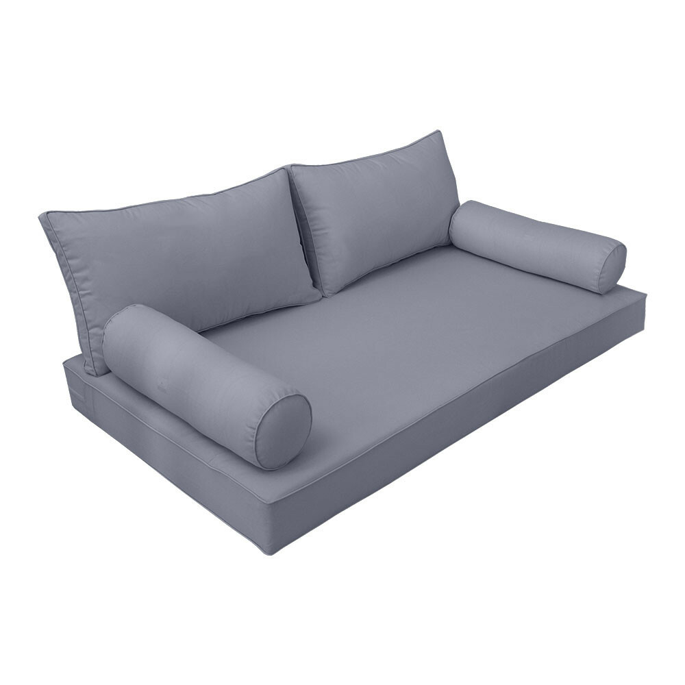 |SLIPCOVER ONLY|S2 Daybed Mattress Bolster Backrest Covers Piped Trim Full AD001
