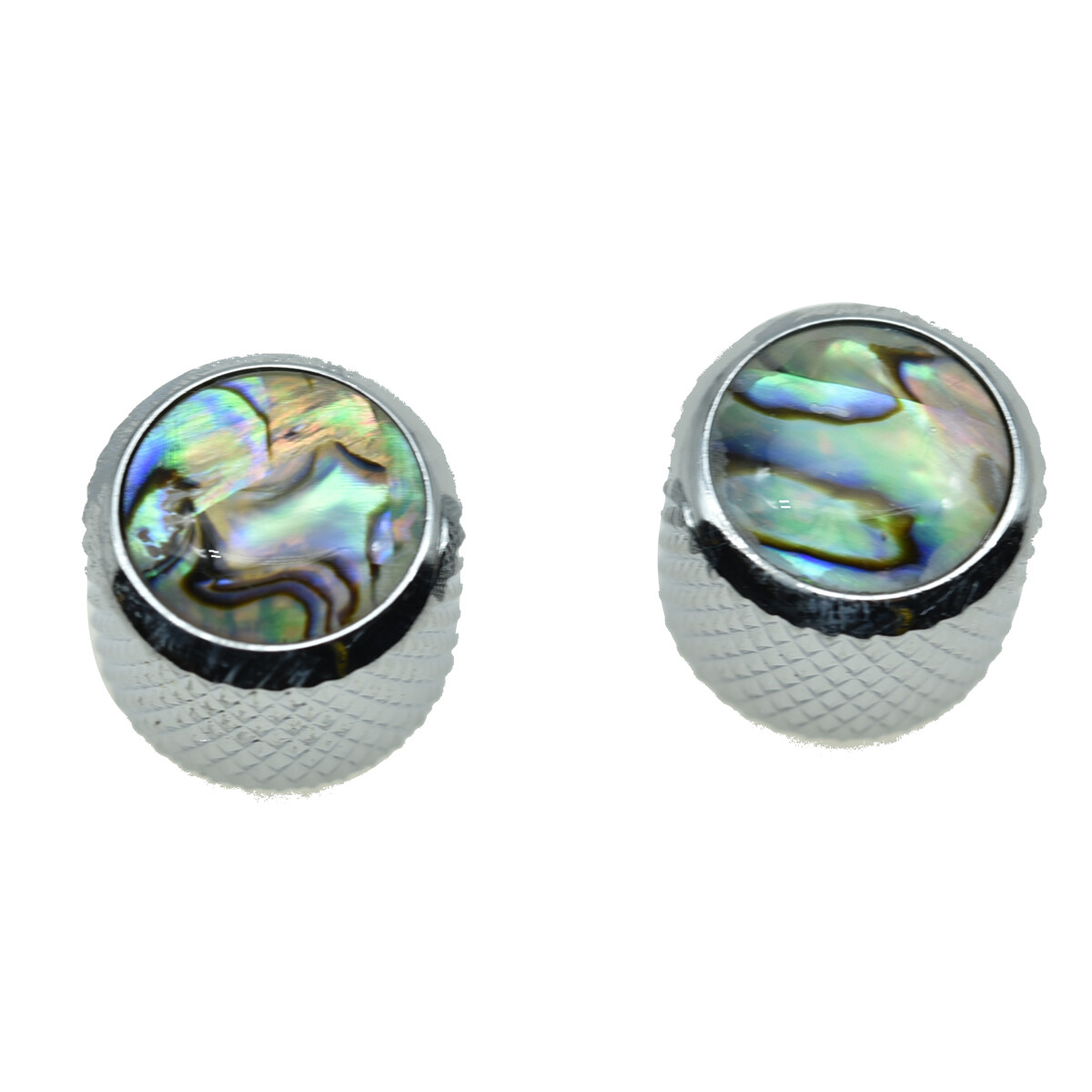 2x Abalone Top Dome Knobs Abalone Inserts Knobs for P Bass/Tele Guitar Chrome