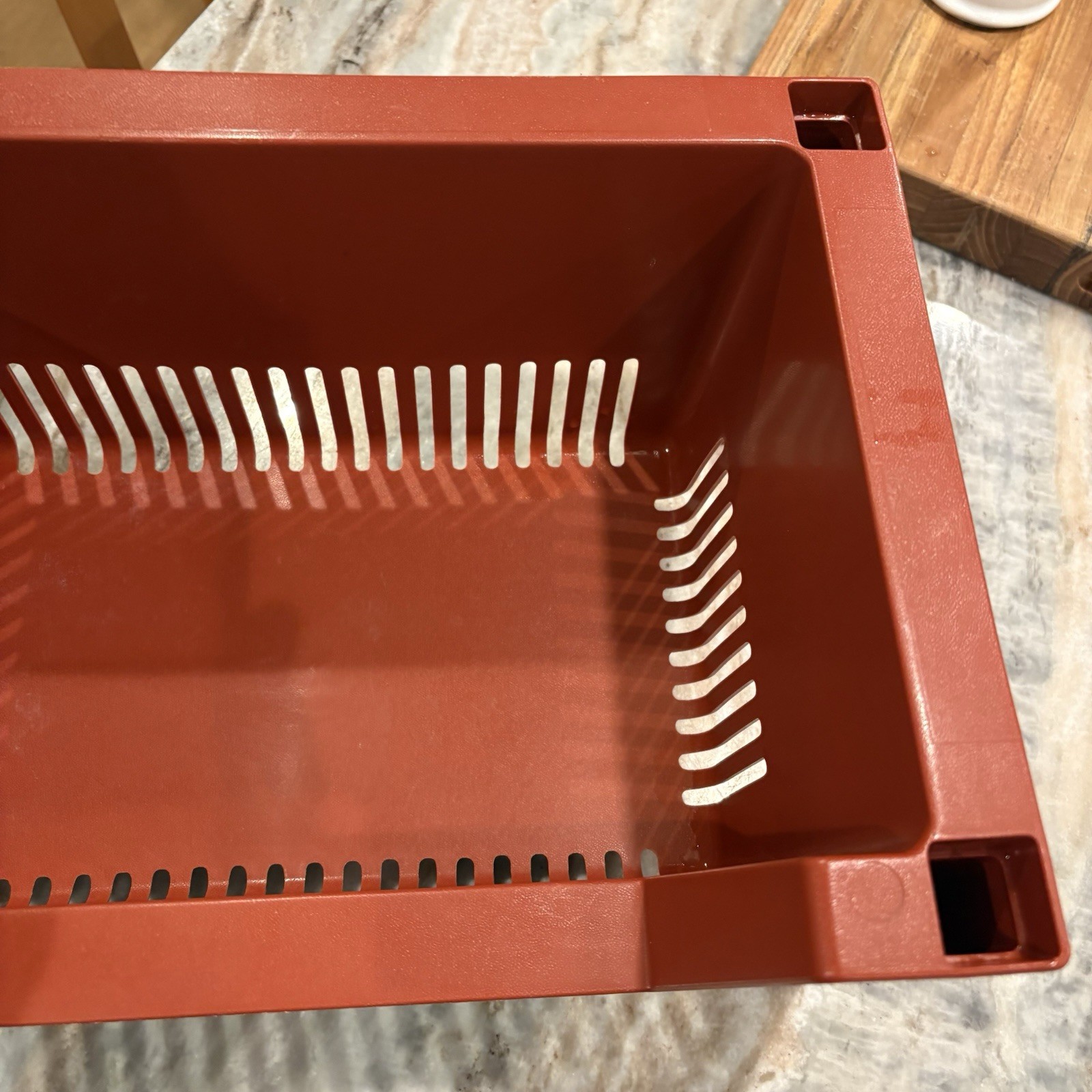 Vintage 1970’s Rubbermaid 3009 Stackable Storage Bin Burnt Orange Organizer