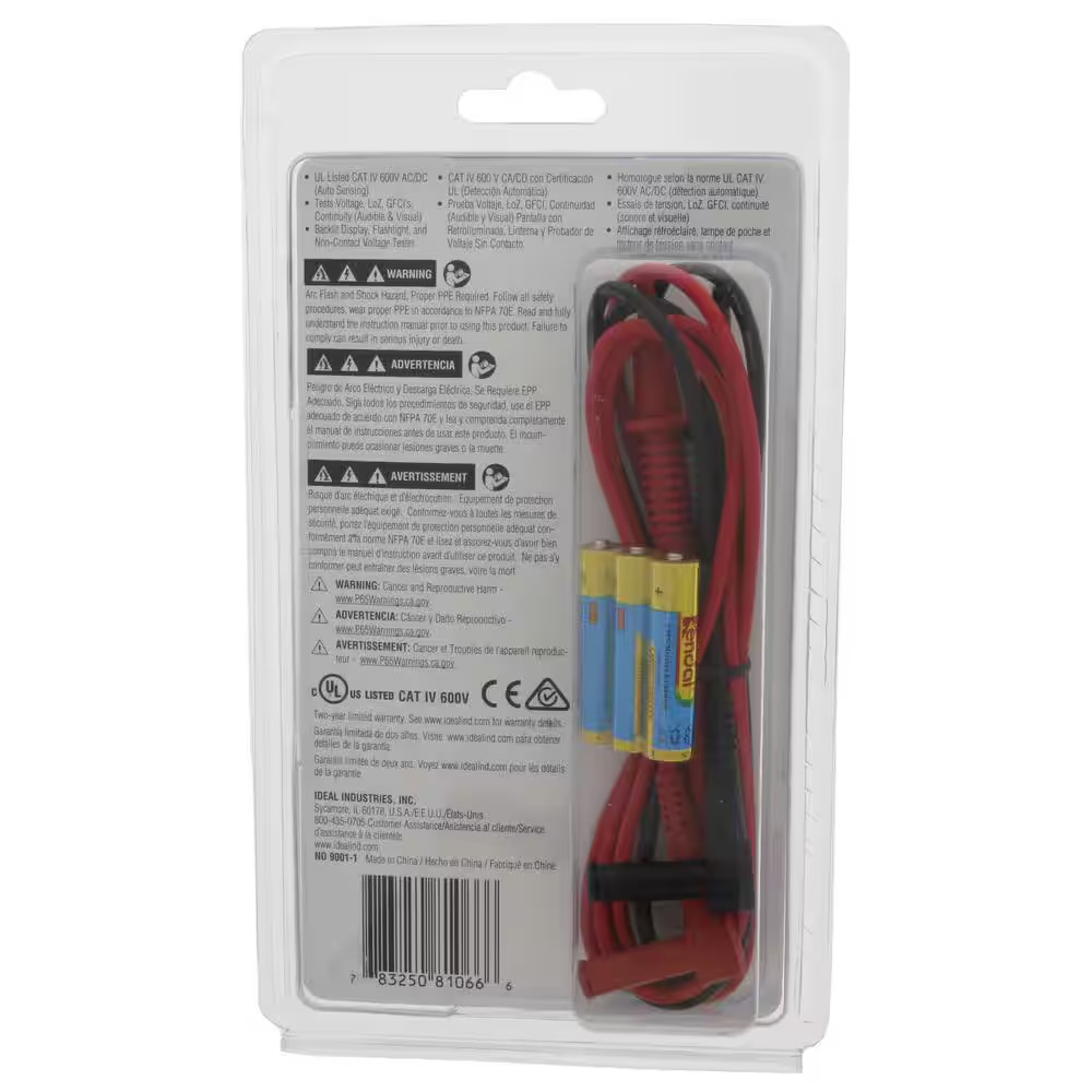 Voltage and Continuity Tester, GFCI, and Flashlight
