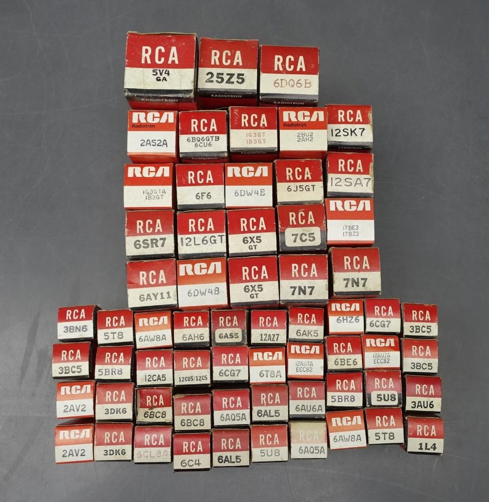 RCA Lot of 63 Assorted Electron Radio/TV Tubes New-Old Stock USA *Untested*