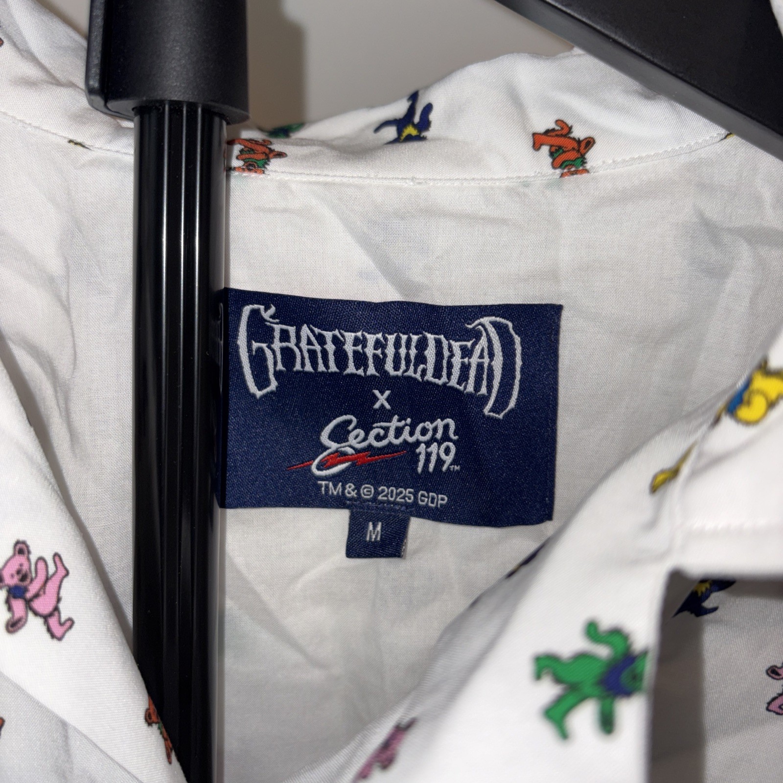 Grateful Dead x Section 119 Dancing Bear All Over Print Button Down Size Medium