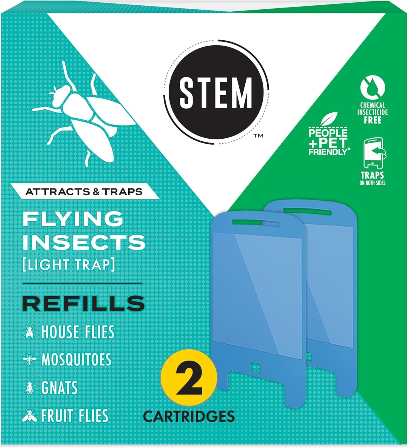 STEM Light Trap Refill Cartridges, Indoor Fruit Fly Trap, Effective Insect Contr