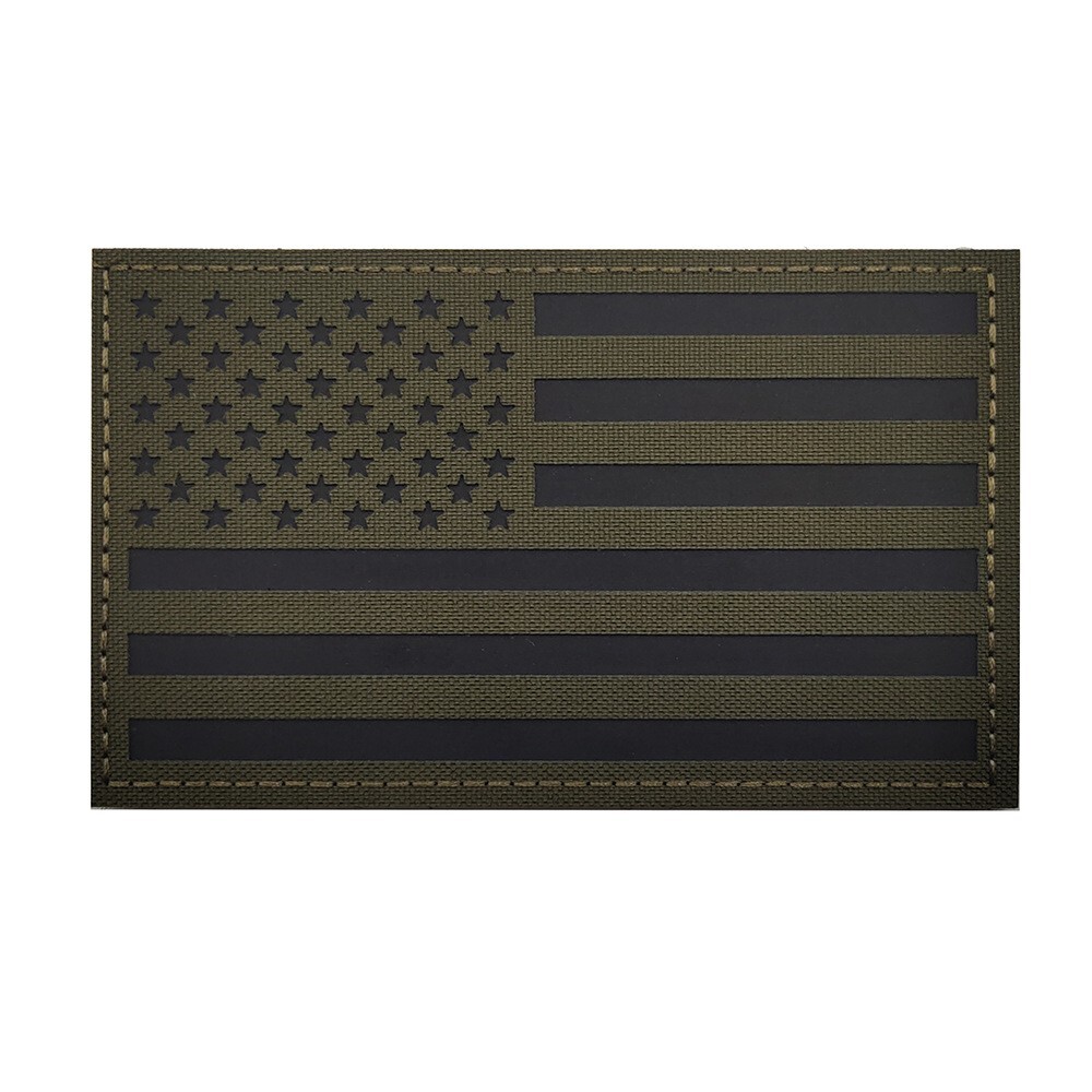 BIG SIZE IR Reflective The United American FL Usa Us Flag Hook Patch Forest CP