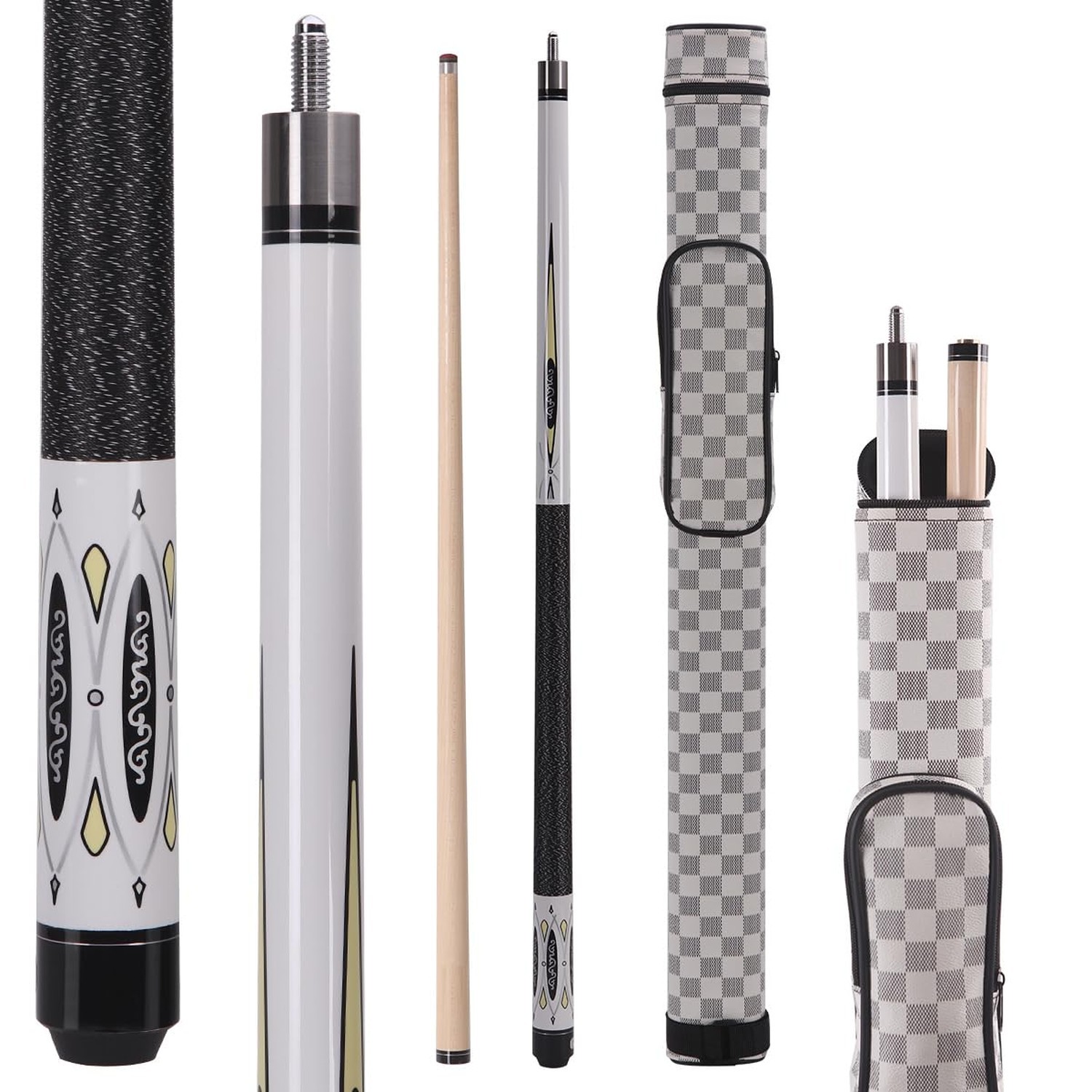 Canadian Maple Pool Cue Sticks (10mm/11.5mm/13mm), 58" 2-Piece Pool Sticks wi...