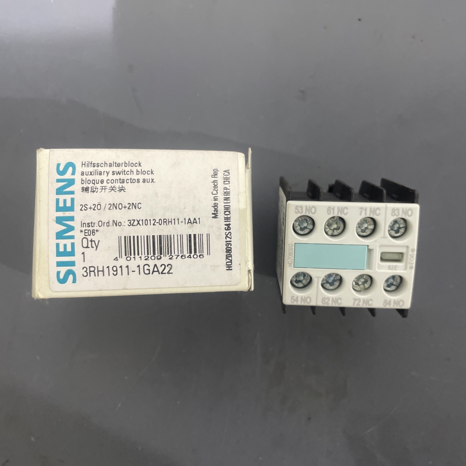 Siemens 3RH1911-1GA22 Auxiliary Contact Block - NEW & Ships FREE