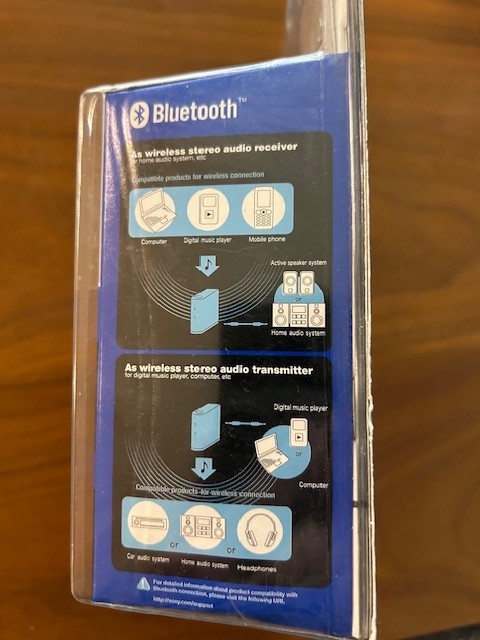 Sony HWS-BTA2W Bluetooth Wireless Audio Adapter - Dual Usage - New in package