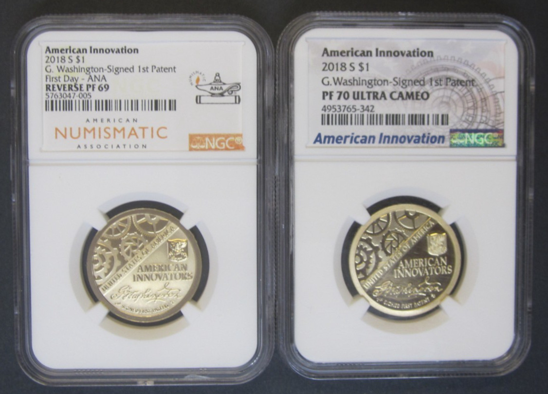 2018-S American Innovation Dollars Reverse Proof NGC PF69 & NGC PF70 Ultra Cameo