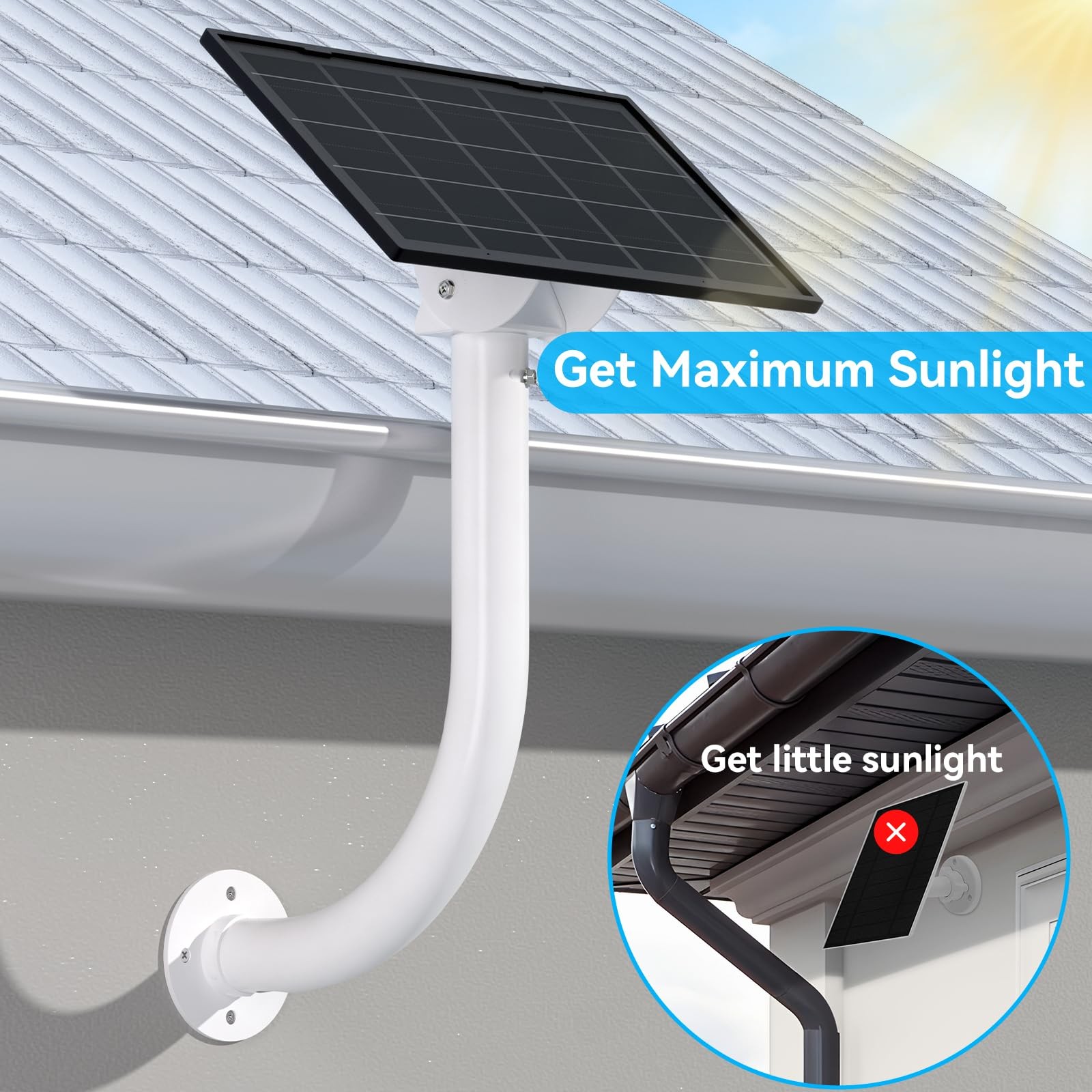 Didalo Universal Solar Panel Wall Mount Bracket - 30Cm L-Shape Mount Adjustable